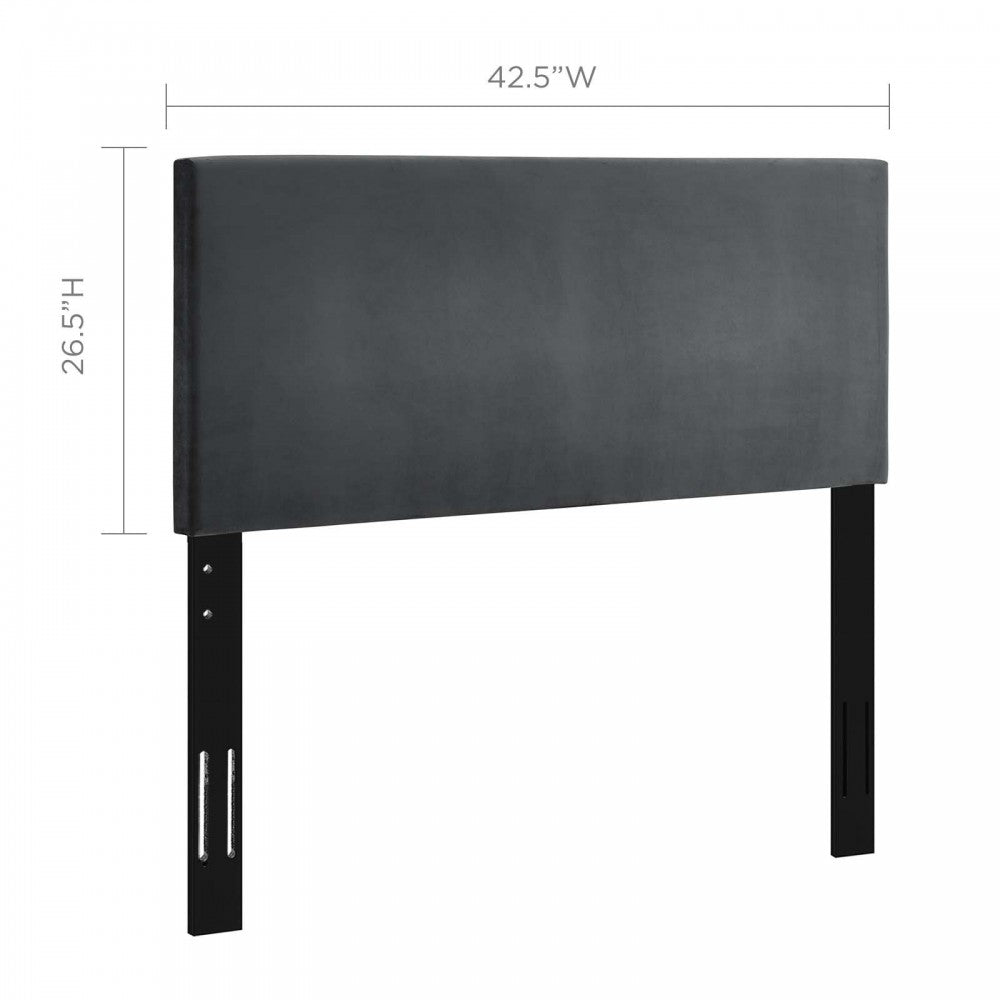 Taylor Twin Upholstered Performance Velvet Headboard, Gray
