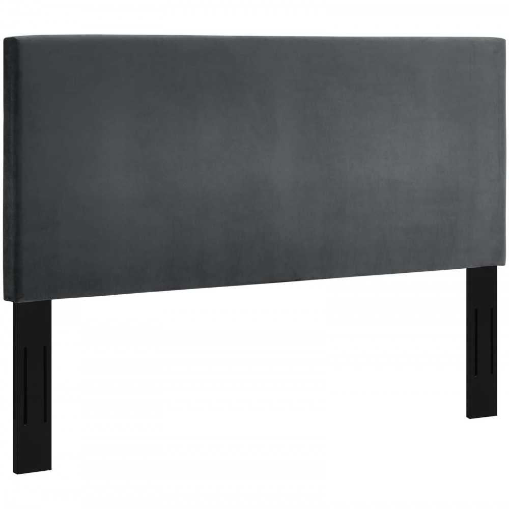 Taylor Twin Upholstered Performance Velvet Headboard, Gray