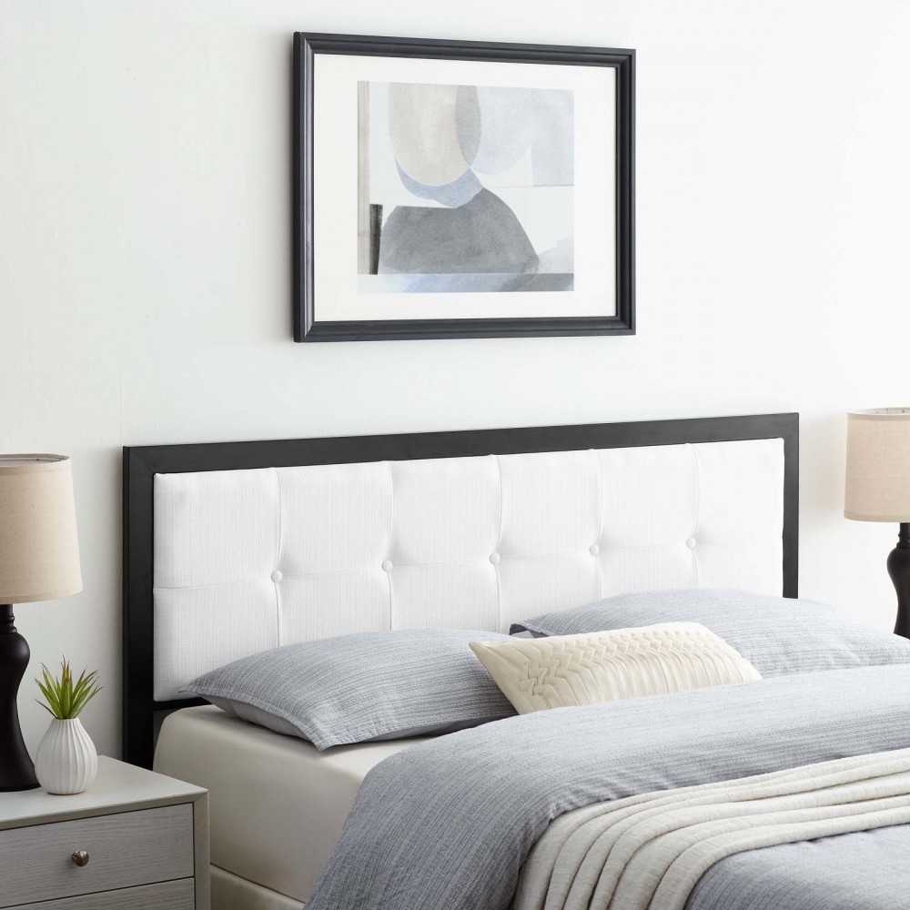 Teagan Tufted Full Headboard, Black White