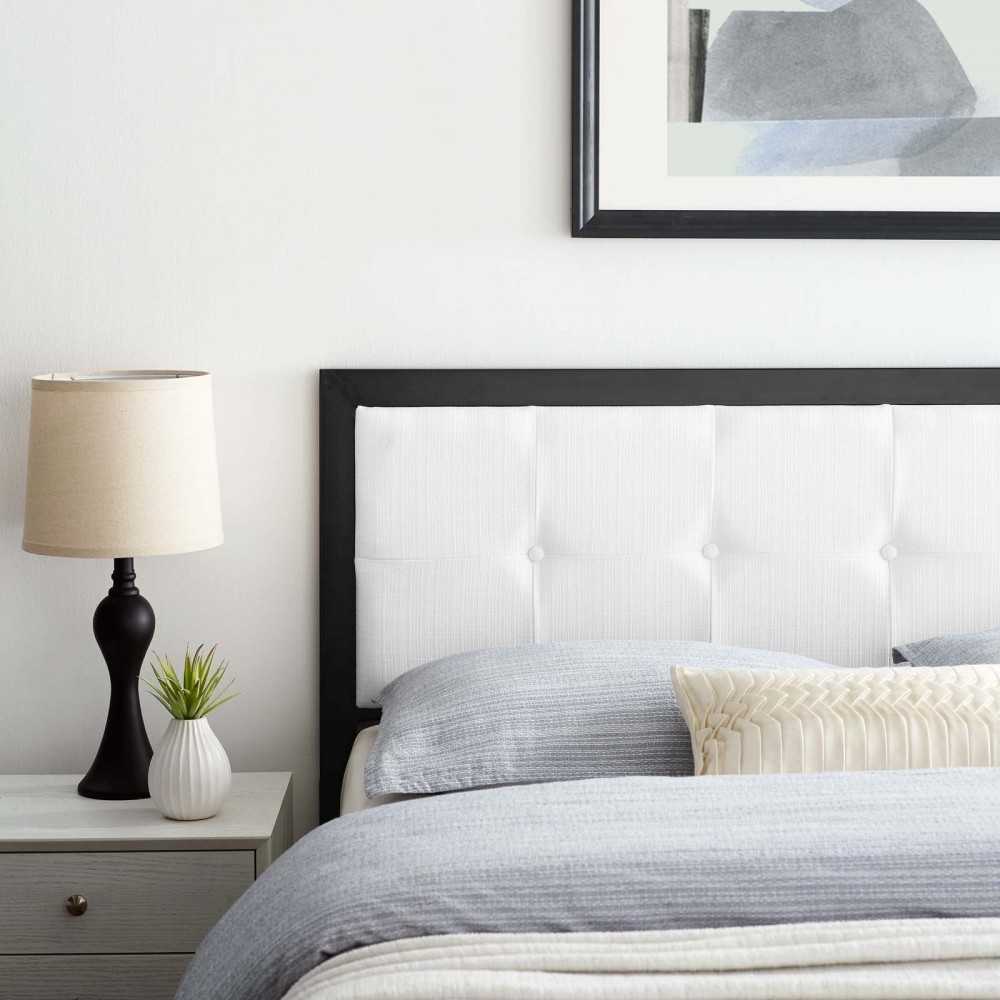 Teagan Tufted Full Headboard, Black White