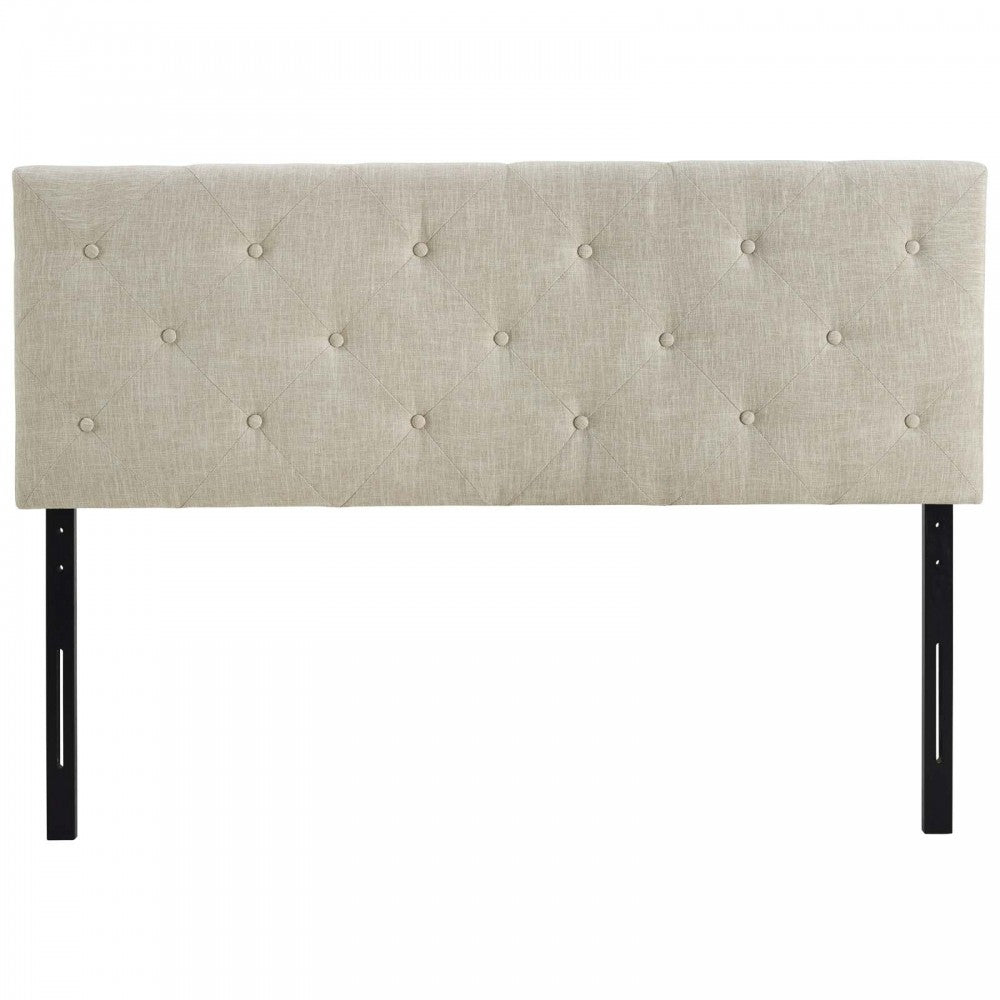 Terisa Queen Upholstered Fabric Headboard, Gray