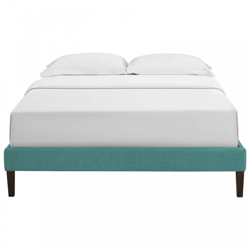 Tessie Full Fabric Bed Frame with Squared Tapered Legs, Teal