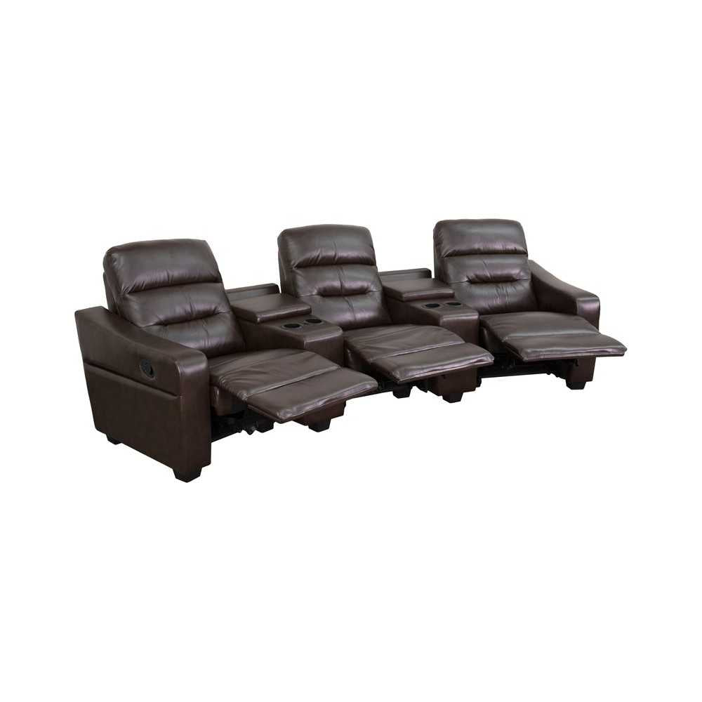 Theatre Seats | LeatherSoft Reclining Home Theatre Sectional Sofa