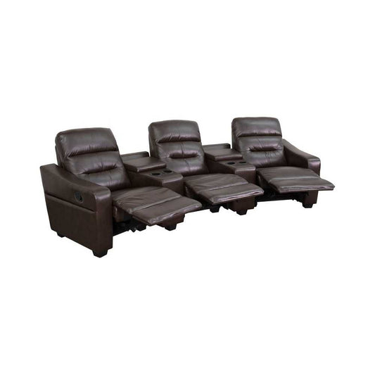 Theatre Seats | LeatherSoft Reclining Home Theatre Sectional Sofa