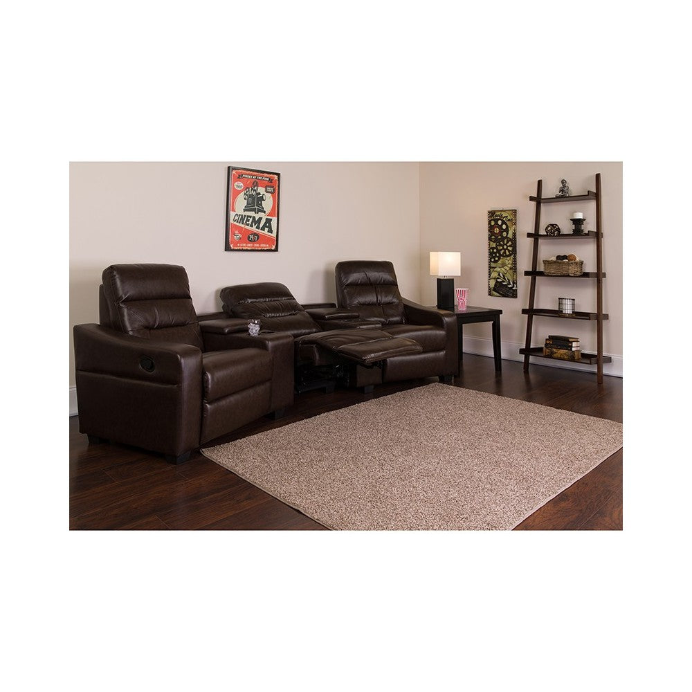 Theatre Seats | LeatherSoft Reclining Home Theatre Sectional Sofa