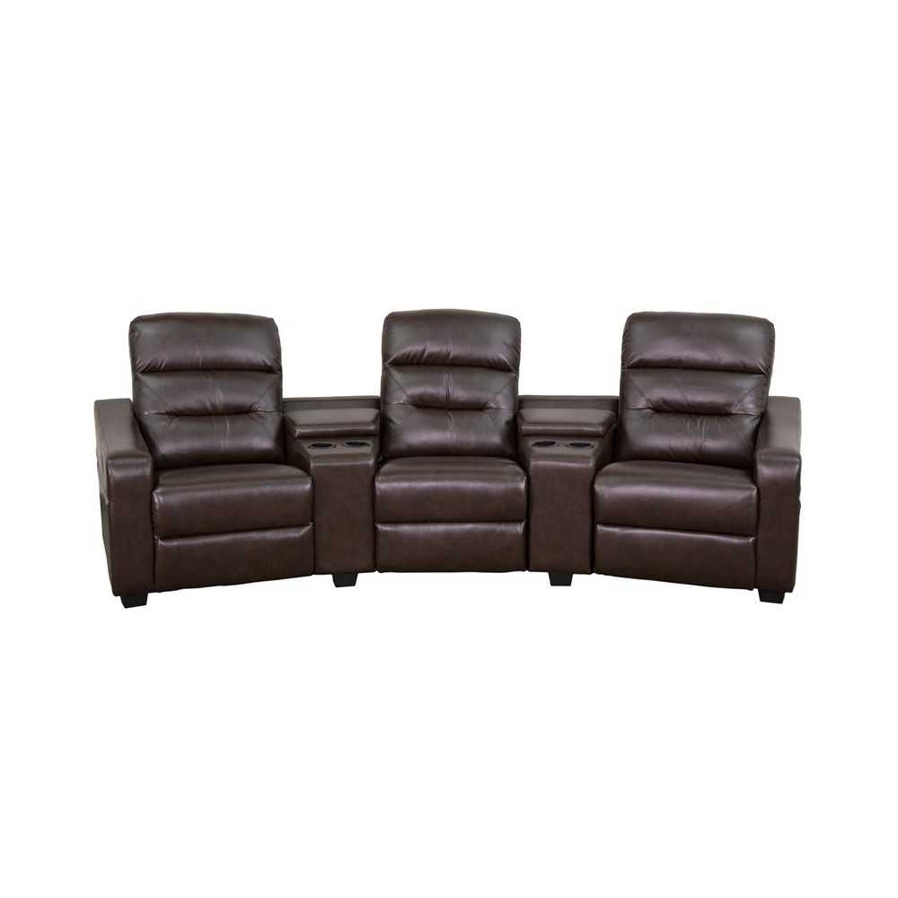 Theatre Seats | LeatherSoft Reclining Home Theatre Sectional Sofa