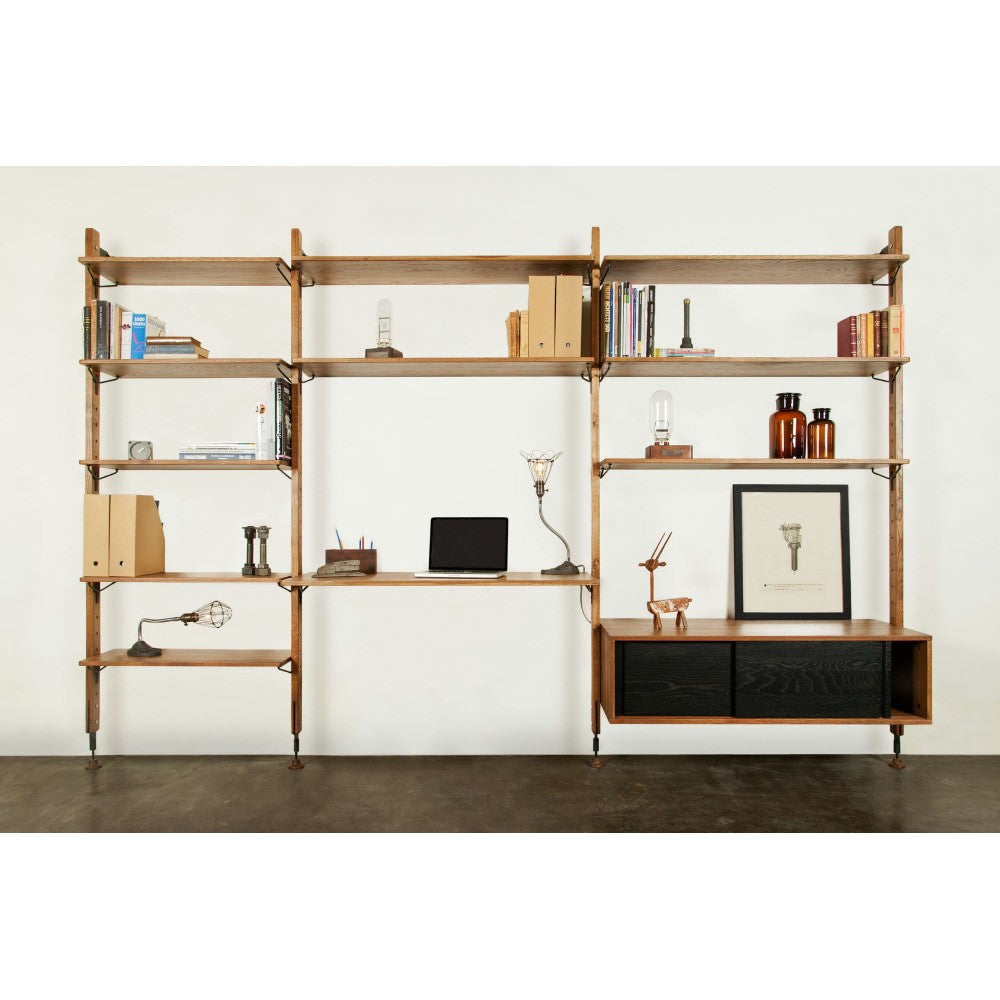 Theo Hard Fumed Wood Modular Shelving, HGDA450