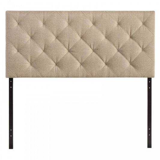 Theodore Queen Upholstered Fabric Headboard, Beige