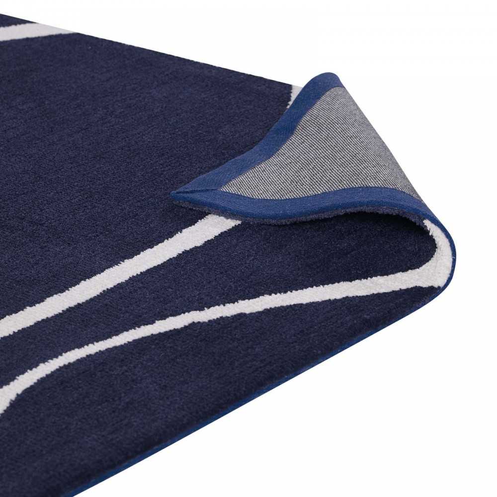 Therese Abstract Swirl 5x8 Area Rug, Navy and Ivory