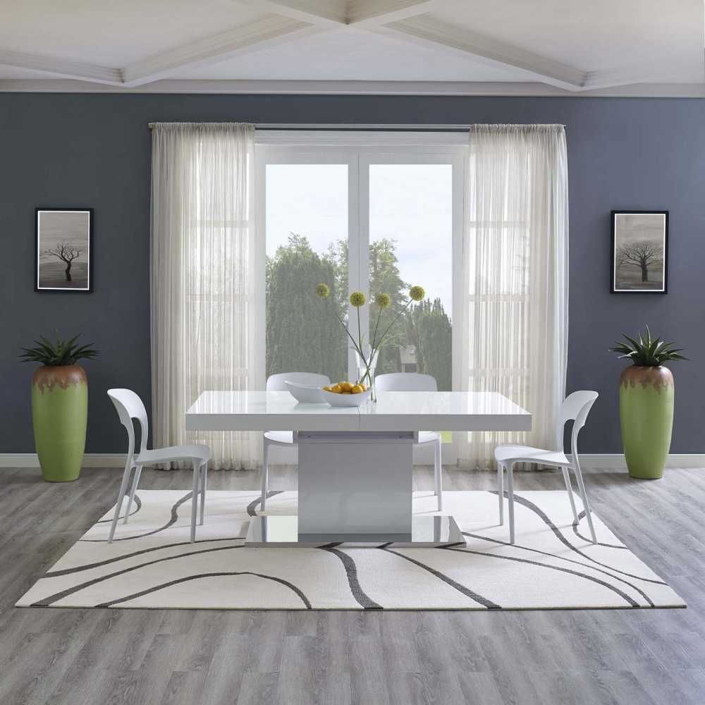 Therese Abstract Swirl 8x10 Area Rug, Ivory and Charcoal