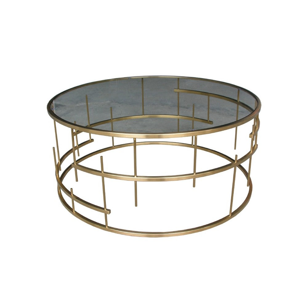 Tiffany Gold Metal Coffee Table