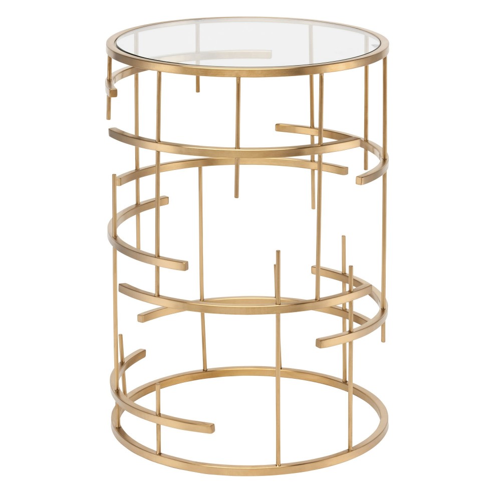 Tiffany Gold Metal Side Table