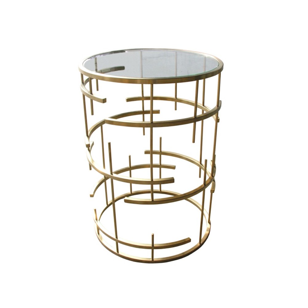 Tiffany Gold Metal Side Table