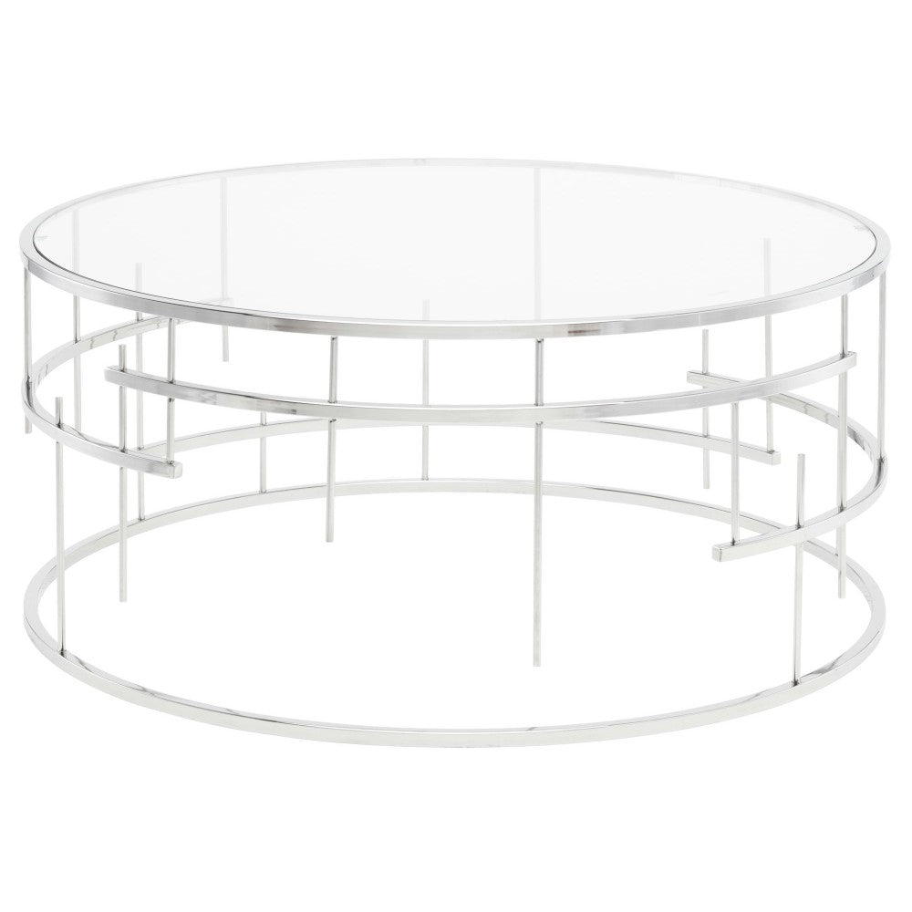 Tiffany Silver Metal Coffee Table