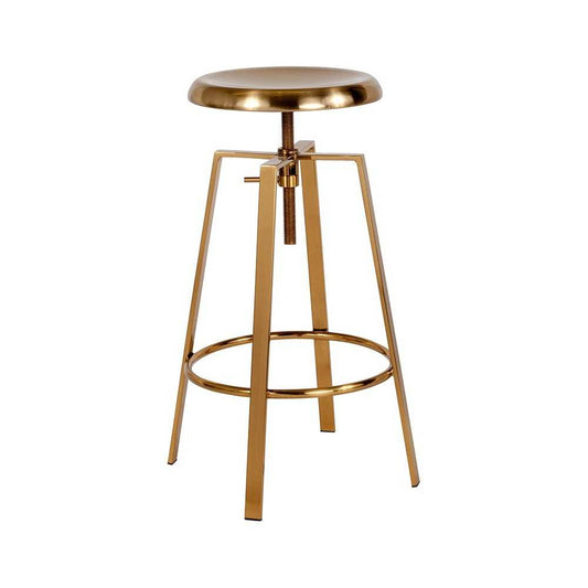 Toledo Industrial Style Barstool with Swivel Lift Adjustable Height Seat in Gold Finish