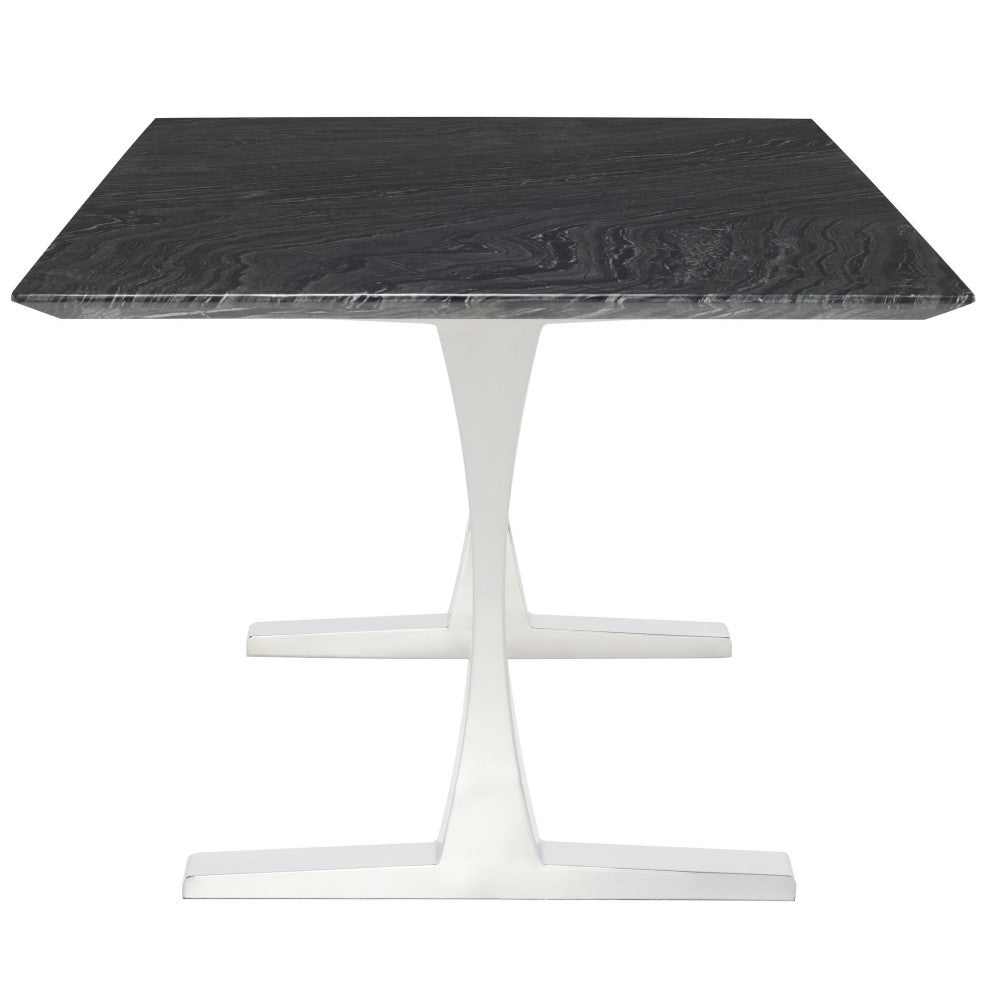 Toulouse Black Wood Vein Stone Dining Table, HGNA481