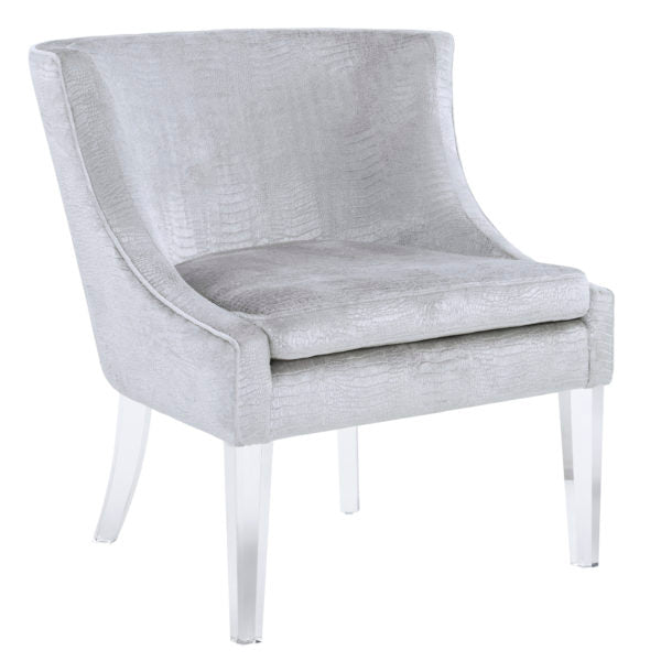 TOV Furniture Myra Silver Croc Chair