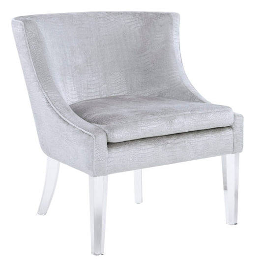 TOV Furniture Myra Silver Croc Chair