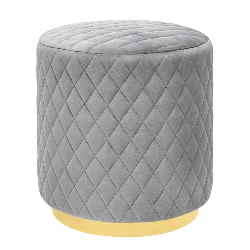TOV Furniture Abir Gray Velvet Ottoman