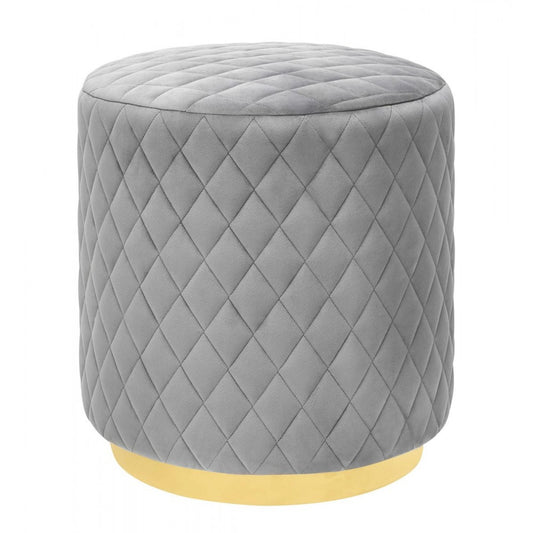TOV Furniture Abir Gray Velvet Ottoman