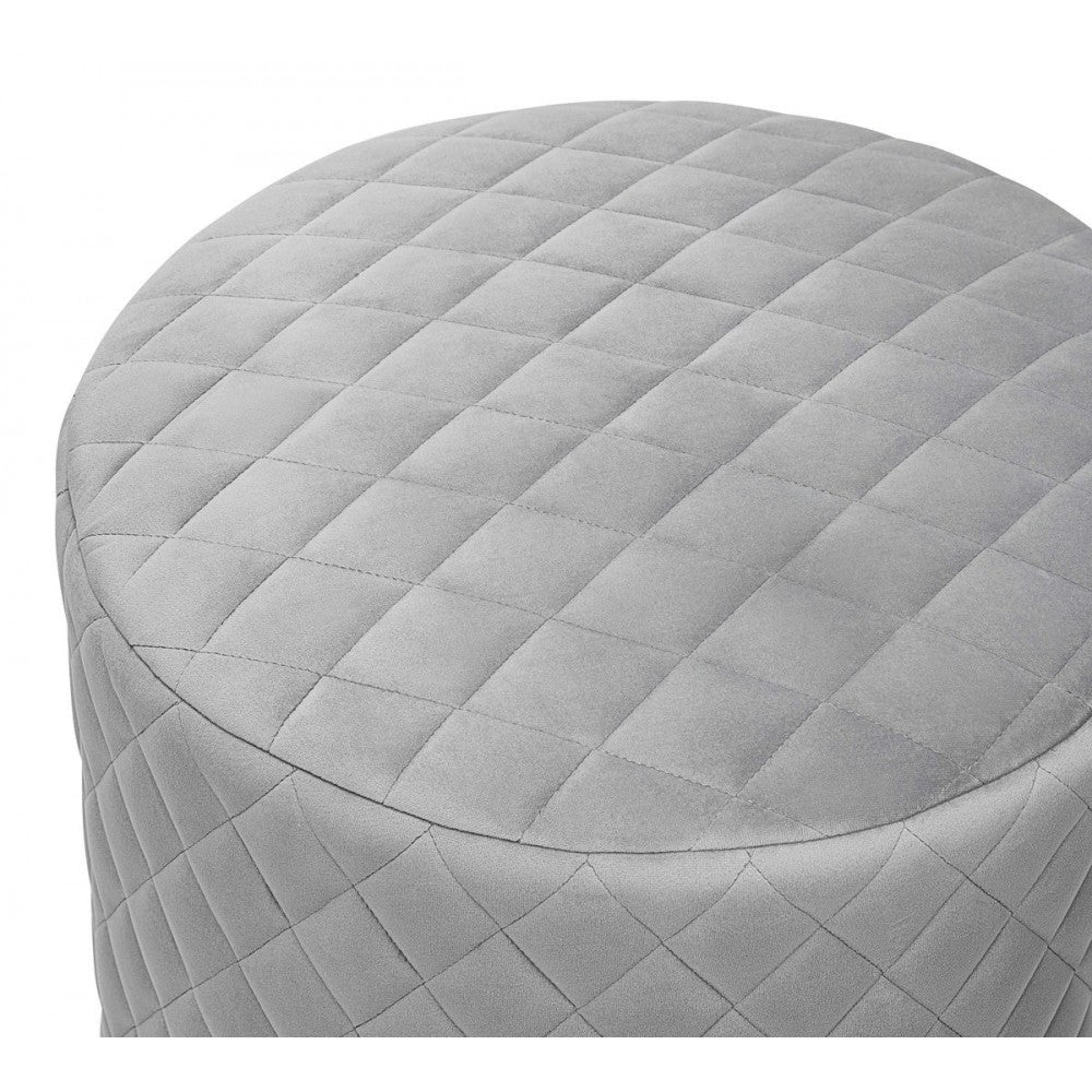 TOV Furniture Abir Gray Velvet Ottoman