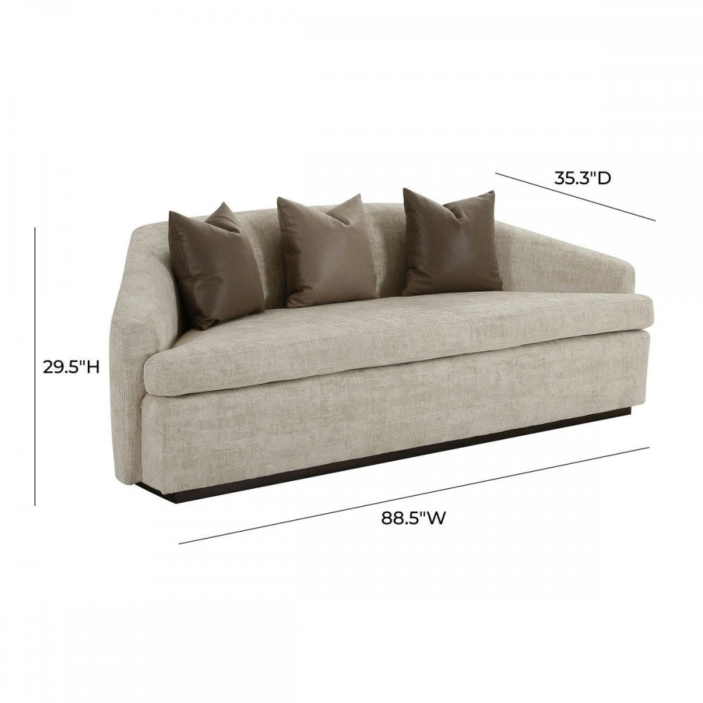 TOV Furniture Abreeyah Beige Velvet Sofa