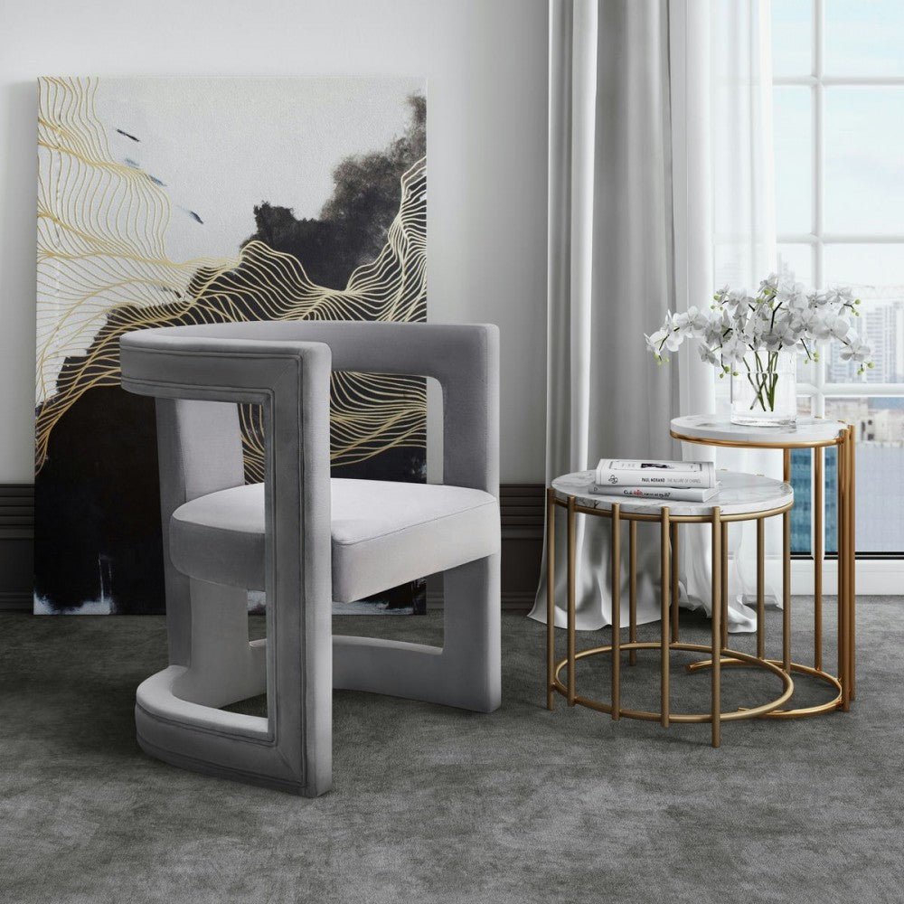 TOV Furniture Ada Gray Velvet Chair