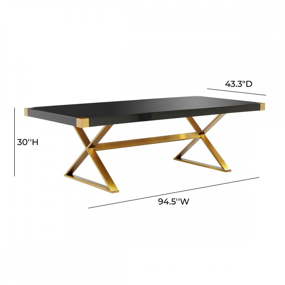 TOV Furniture Adeline Black Lacquer Dining Table