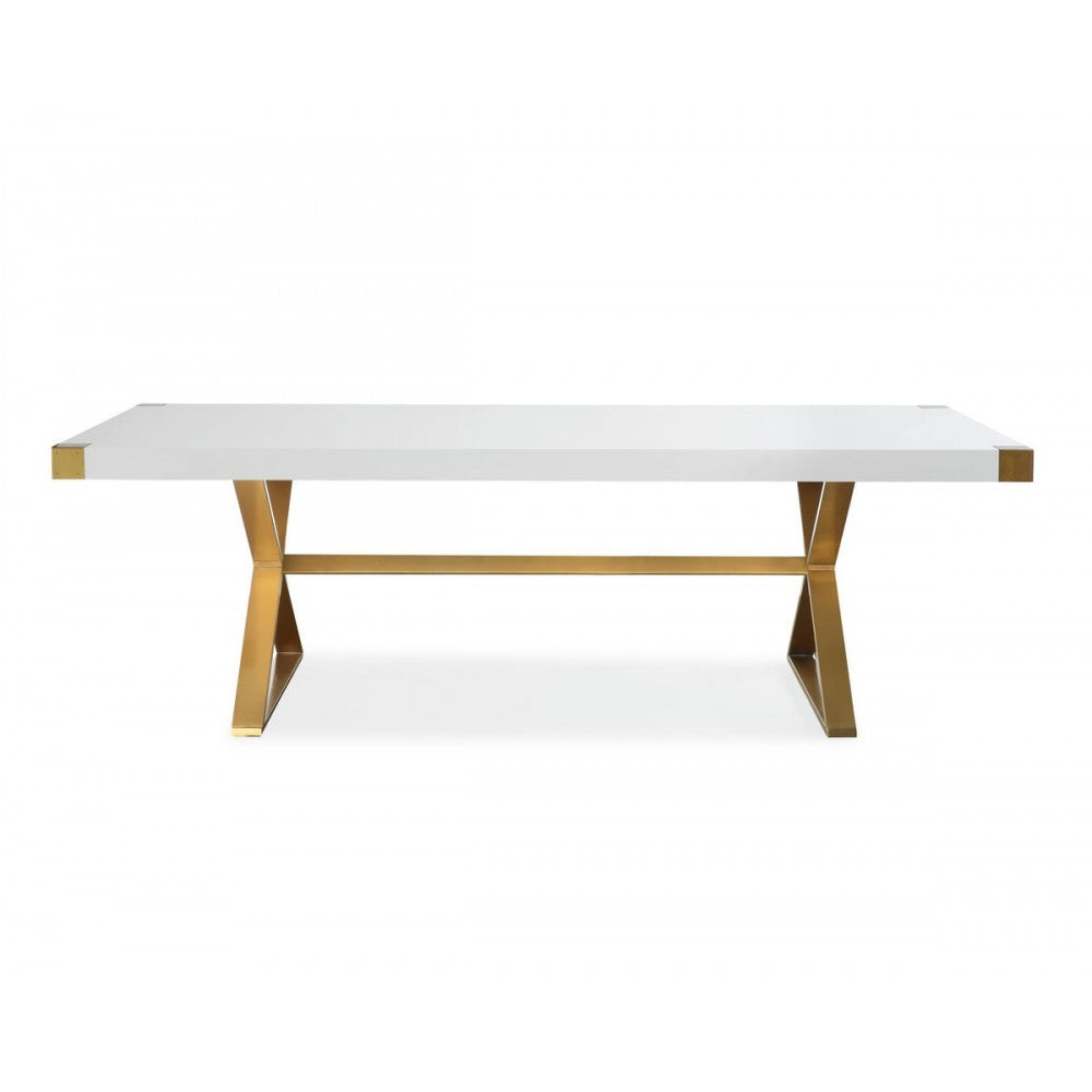 TOV Furniture Adeline White Lacquer Dining Table