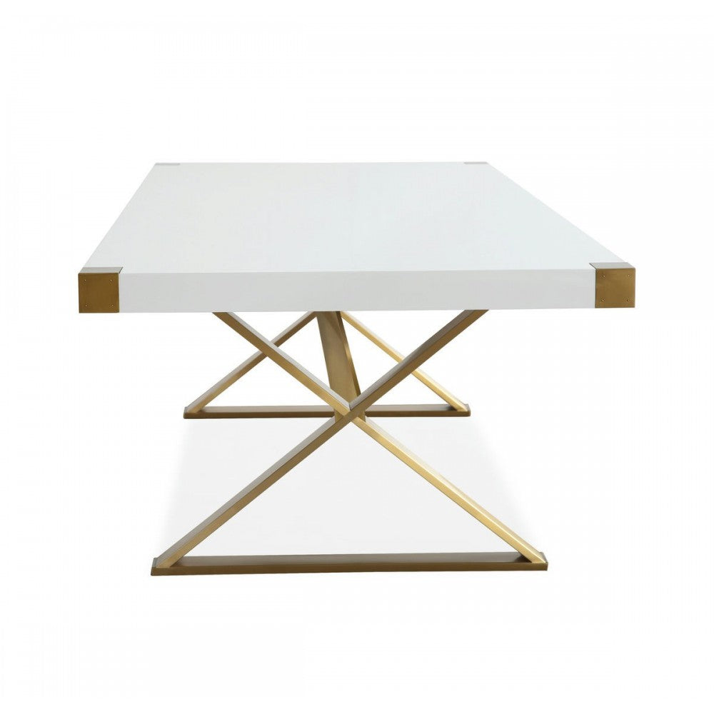 TOV Furniture Adeline White Lacquer Dining Table