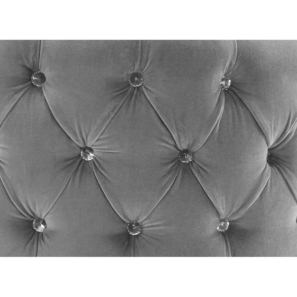 TOV Furniture Adina Gray Velvet Loveseat with Gold Legs