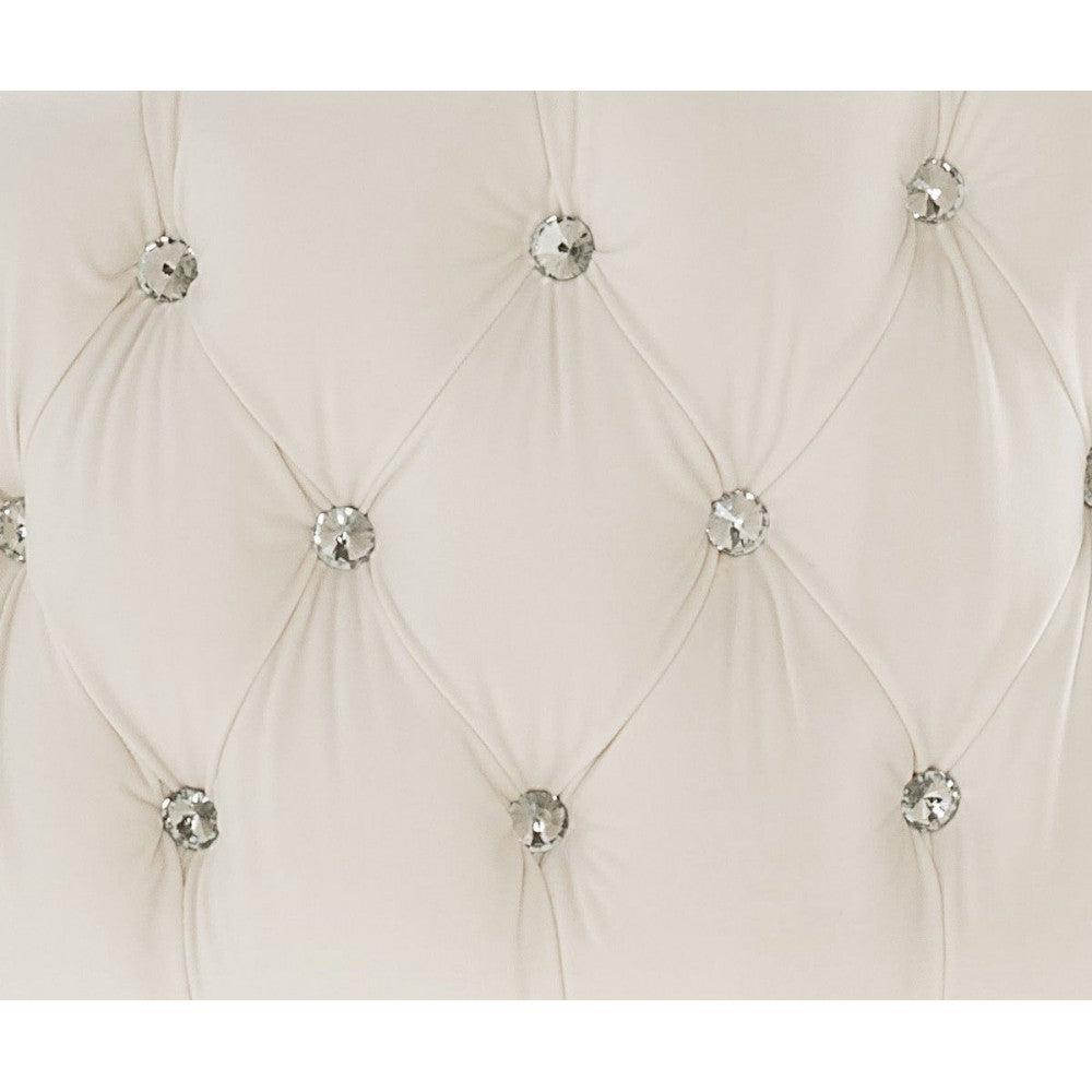 TOV Furniture Adina White Velvet Loveseat with Gold Legs