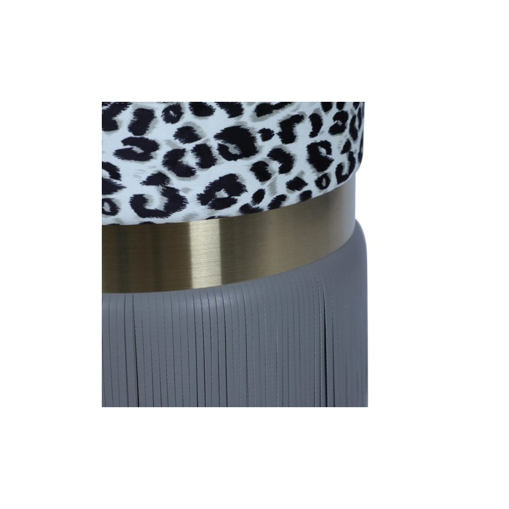 TOV Furniture Ajani Upholstered Ottoman in Gray