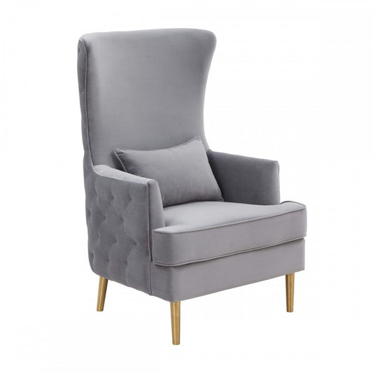 TOV Furniture Alina Gray Tall Tufted Back Chair