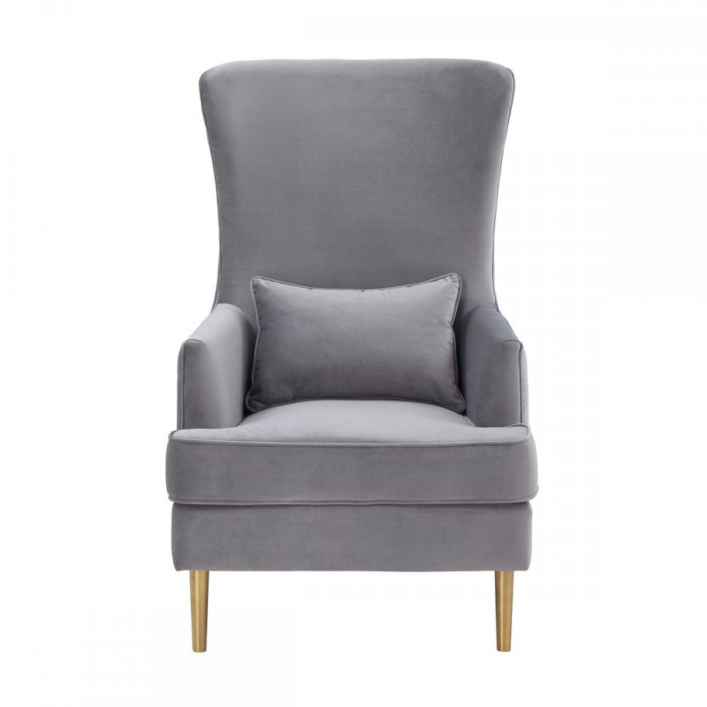 TOV Furniture Alina Gray Tall Tufted Back Chair