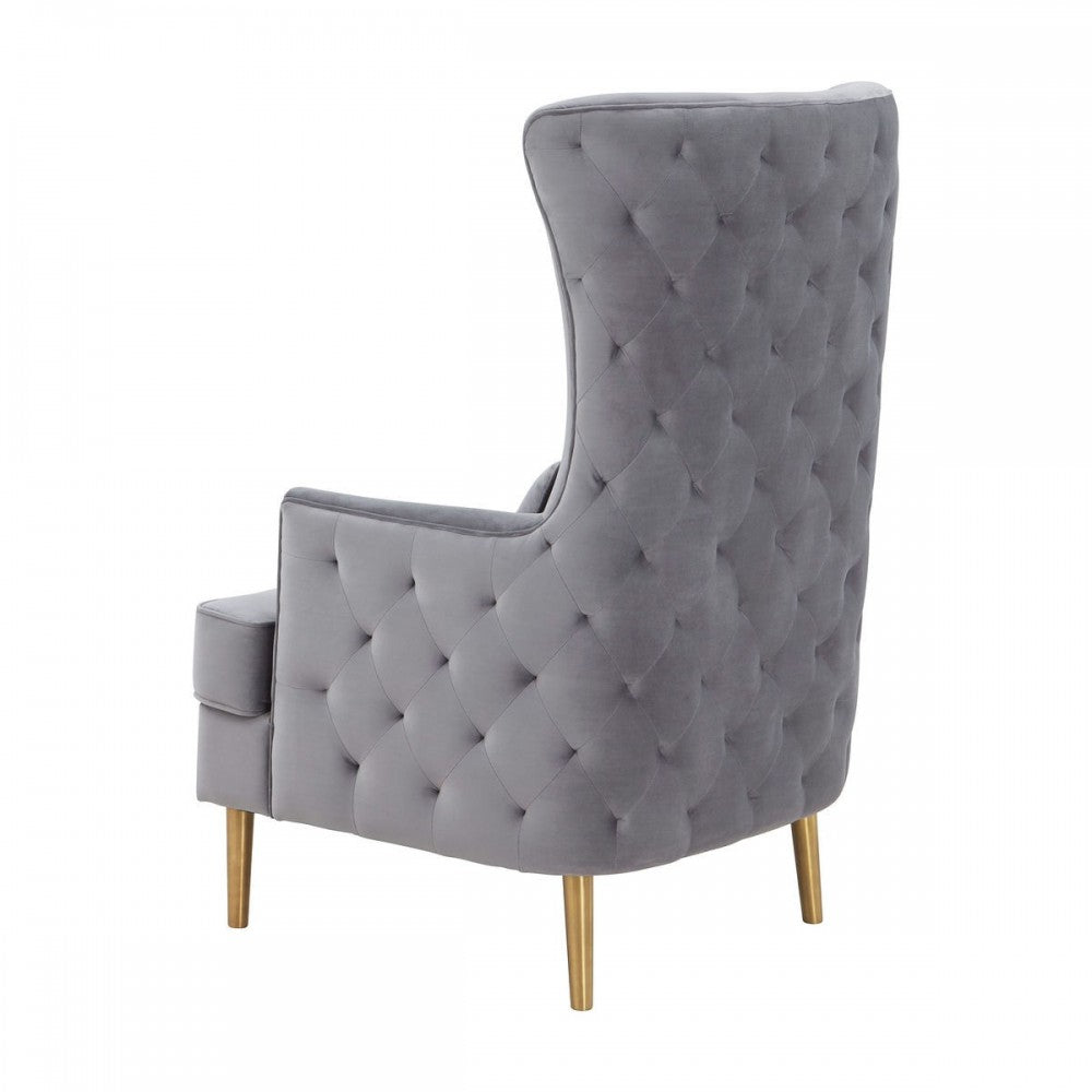 TOV Furniture Alina Gray Tall Tufted Back Chair