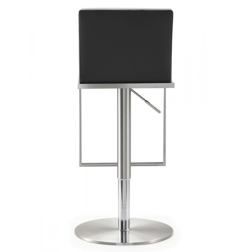 TOV Furniture Amalfi Gray Stainless Steel Adjustable Barstool