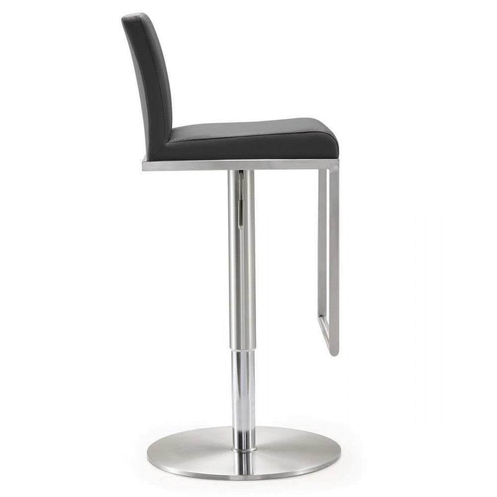 TOV Furniture Amalfi Gray Stainless Steel Adjustable Barstool