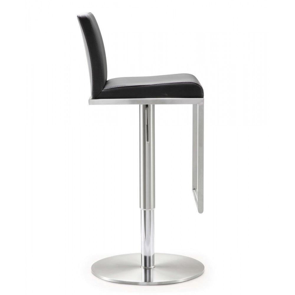 TOV Furniture Amalfi Black Stainless Steel Adjustable Barstool