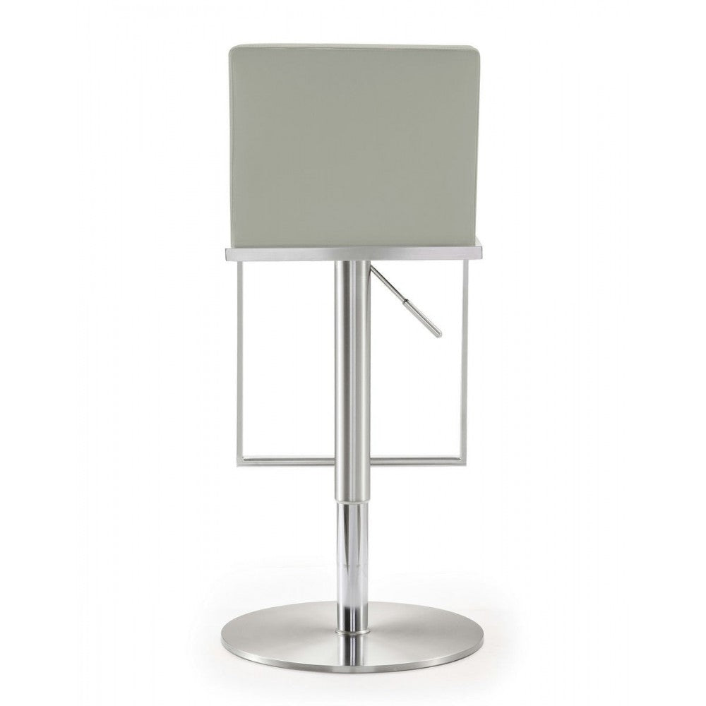 TOV Furniture Amalfi Light Gray Stainless Steel Barstool