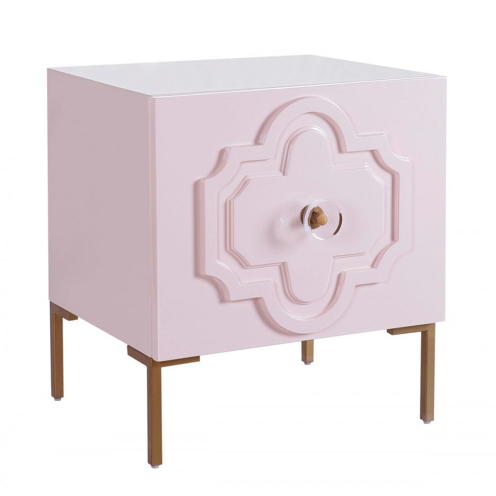 TOV Furniture Anna Pink Lacquer Side Table