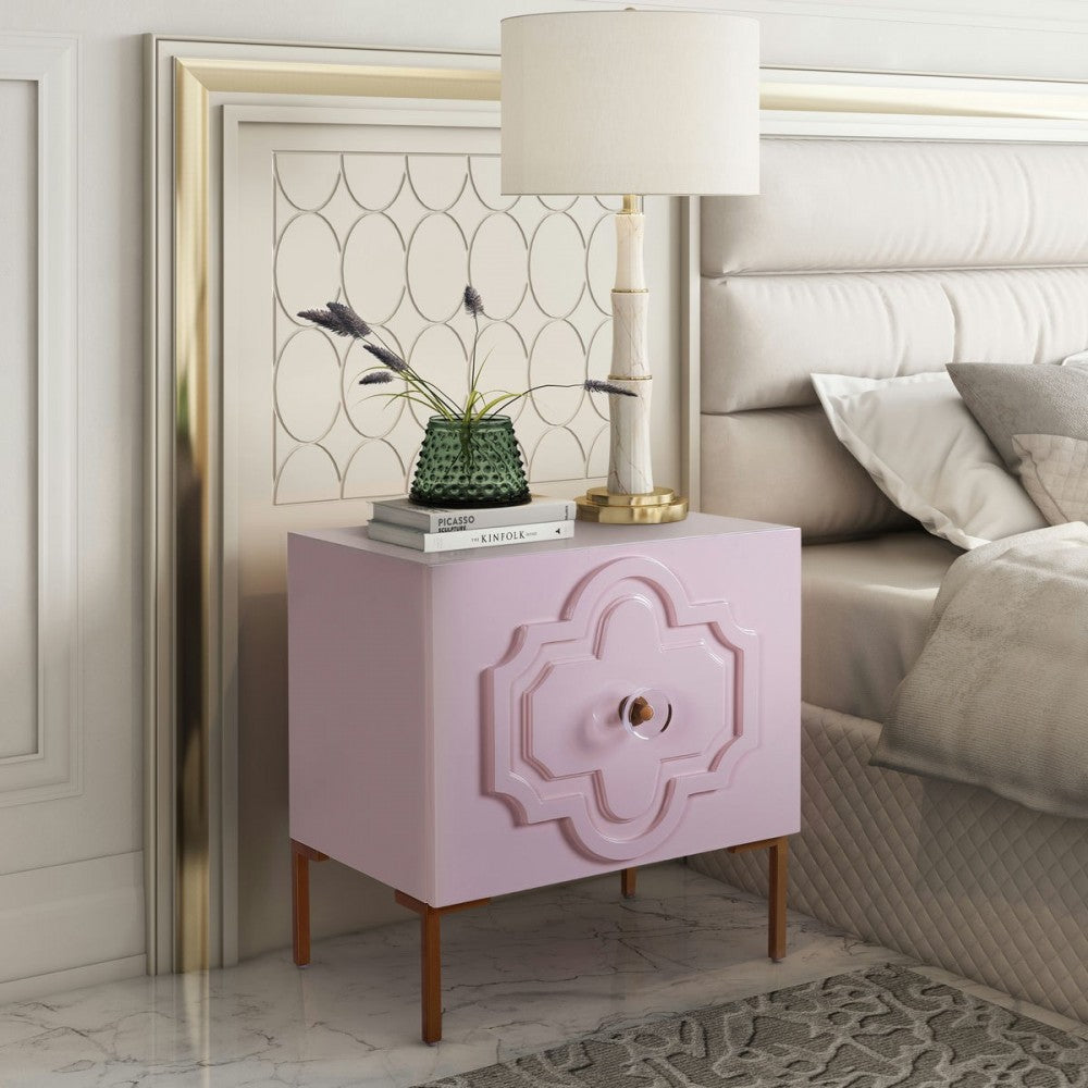 TOV Furniture Anna Pink Lacquer Side Table