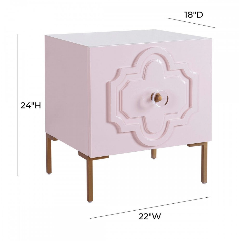 TOV Furniture Anna Pink Lacquer Side Table