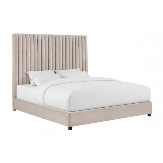 TOV Furniture Arabelle Blush Velvet Bed in King