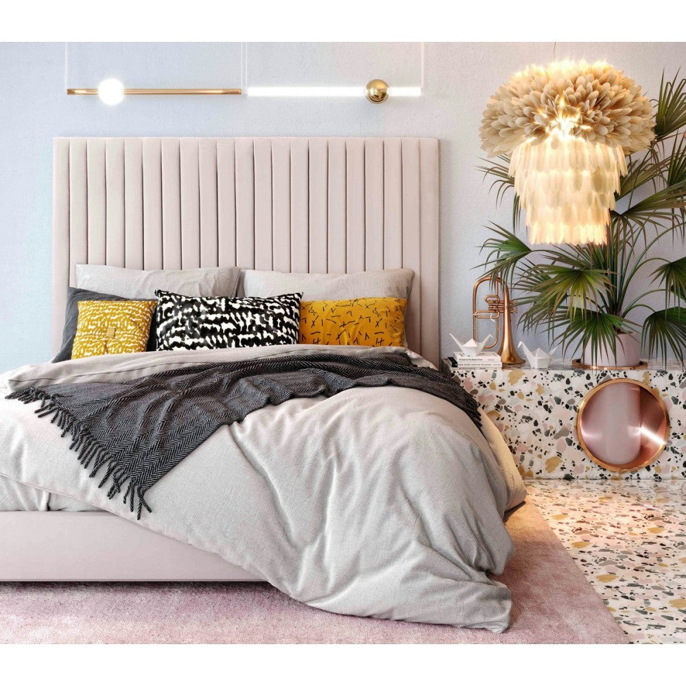 TOV Furniture Arabelle Blush Velvet Bed in King