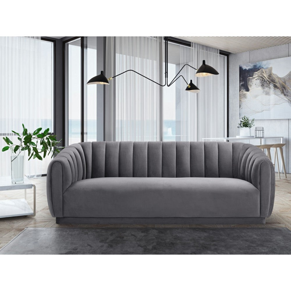 TOV Furniture Arno Gray Velvet Sofa