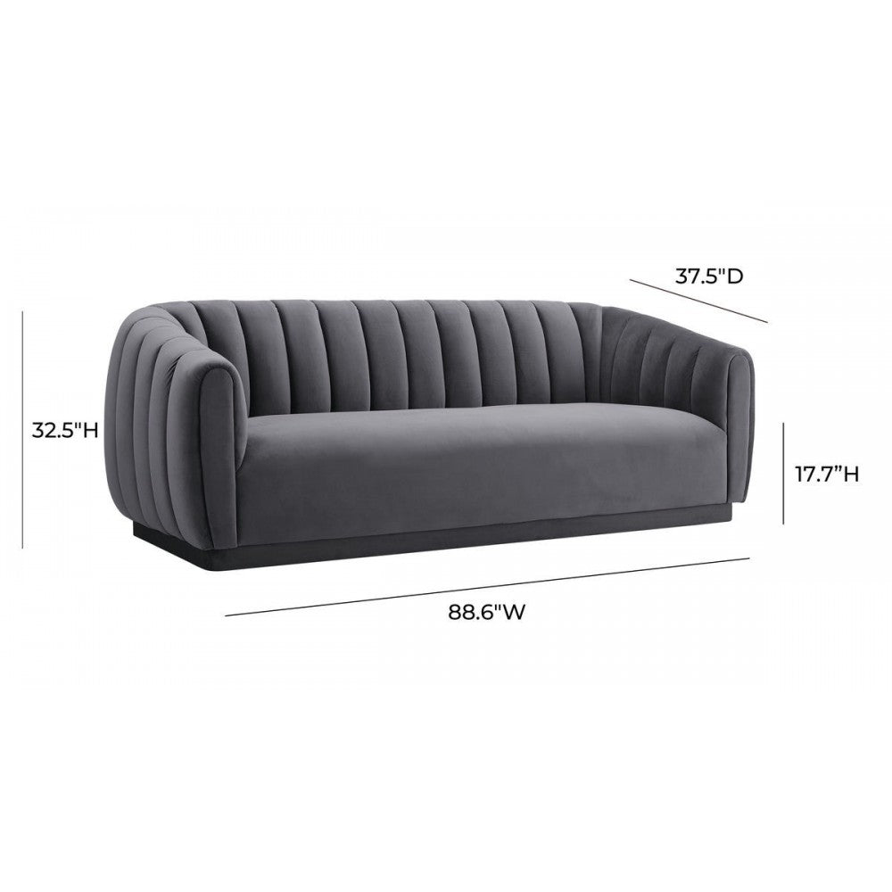 TOV Furniture Arno Gray Velvet Sofa