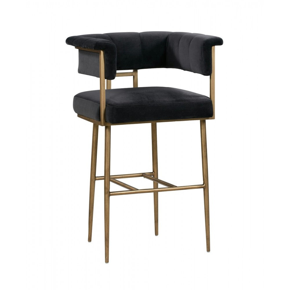 TOV Furniture Astrid Gray Velvet Bar Stool