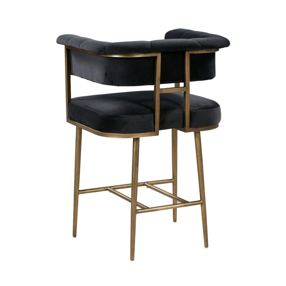 TOV Furniture Astrid Gray Velvet Bar Stool