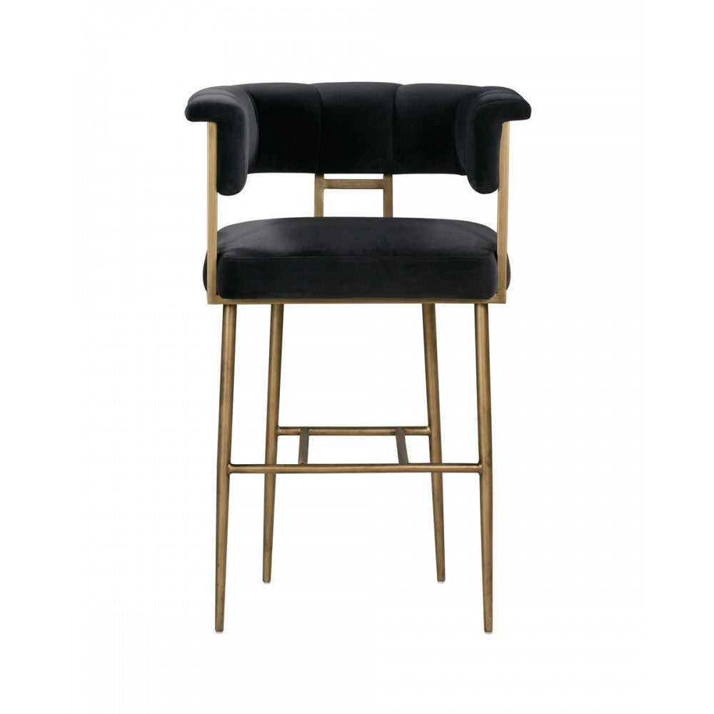 TOV Furniture Astrid Gray Velvet Bar Stool